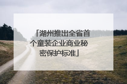 湖州推出全省首个童装企业商业秘密保护标准